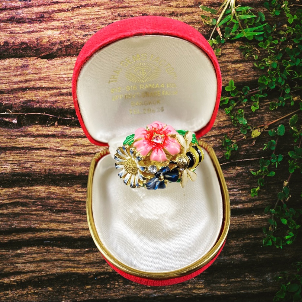 Rare Kenneth Lane Garden Party Floral Enamel Ring